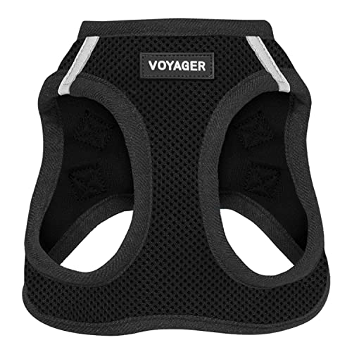 Voyager Step-in Air Dog Harness - All Weather Mesh Step in Vest Harness for Small and Medium Dogs by Best Pet Supplies - Harness (Black) Medium