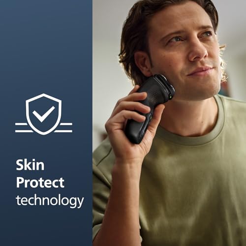 Philips Norelco Shaver 3900 Rechargeable Wet & Dry Electric Shaver with Pop-up Trimmer Charging Stand Travel Storage Pouch Protective Cap Space Gray S3341/92