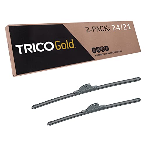 TRICO Gold 24\" + 21\" Premium Automotive Replacement Windshield Wiper Blades (Set of 2) Passenger and Driver Side All-Weather Beam Wiper Blades for Select Vehicle Models