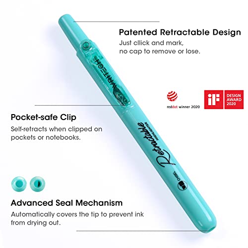 WRITECH Retractable Highlighters Assorted Colors: Chisel Tip Click Aesthetic Highlighter Marker Pens Pack Multi Colored Ink No Bleed Smear for Highlighting Journaling (24ct Mild+Vintage+Neon+Pastel)
