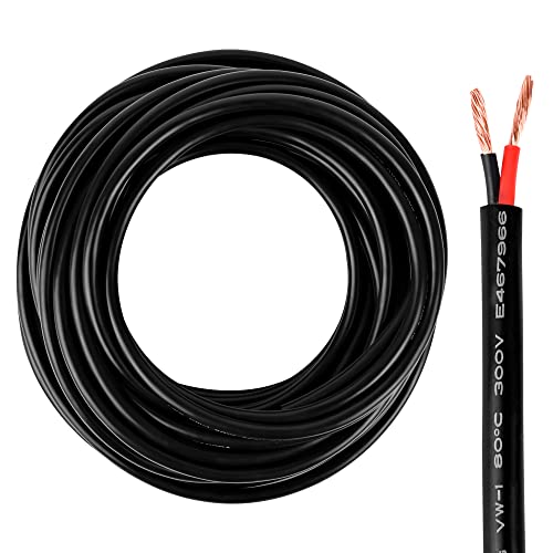 10 Gauge Wire 2 Conductor 10 AWG Electrical Wire Stranded PVC Cord Oxygen-Free Copper Cable 200FT 2 Core Pure Copper Flexible Cable Wire for LED Lamp Lighting Strips Automotive (10AWG-2C 200FT)…