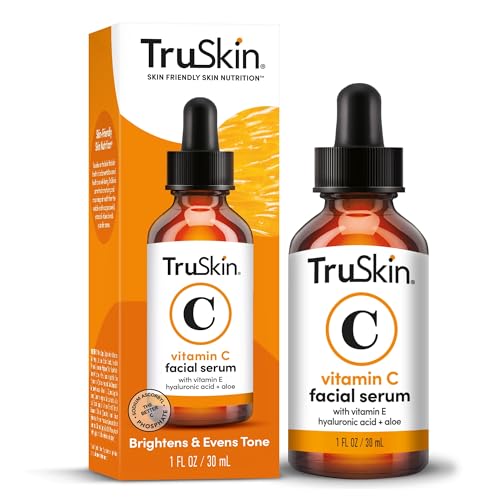 TruSkin Vitamin C Face Serum – Anti Aging Facial Serum with Vitamin C Hyaluronic Acid Vitamin E & More – Brightening Serum for Dark Spots Even Skin Tone Eye Area Fine Lines & Wrinkles 1 Fl Oz