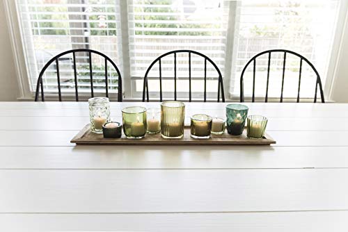 Creative Co-Op Brown & Green Glass Teal Light Holders