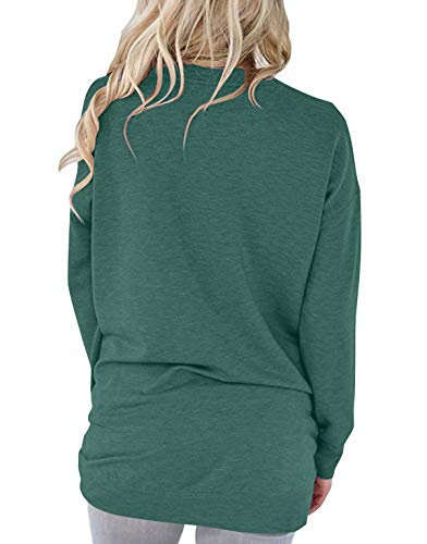 onlypuff 3X Womens Tops Plus Size Graphic Tees Sweatshirt Pocket Tunic Tops Green 3XL