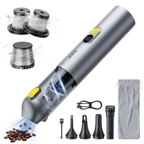 AUXITO Car Vacuum Cleaner - Portable Handheld Vacuum Cleaner 14000Pa Suction Power Blow & Suction 2 in 1 Mini Vacuum Cleaner Hand Held Vacuum for Car Home Pet Office (Silver)