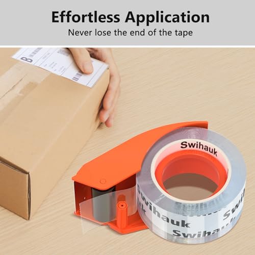 Swihauk 1.88 in x 66.6 YDs Heavy Duty Packing Tape with Dispenser Strong & Durable Shipping Tape Packaging Tape Clear Package Tape for Shipping Moving Storage and Mailing 2 Roll + 2 Dispenser