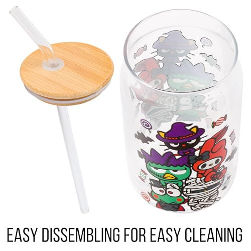 Silver Buffalo 16oz Glass Tumbler with Eco-Friendly Bamboo Lid