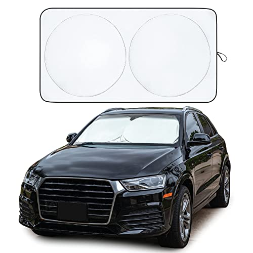 Car Windshield Sun Shade - Blocks UV Rays Sun Visor Protector Sunshade To Keep Your Vehicle Cool And Damage Free Easy To Use Fits Windshields of Various Sizes