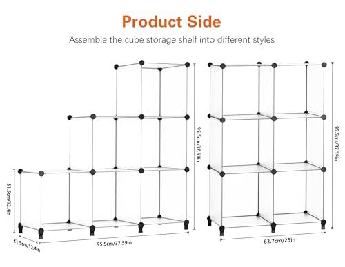 Closet Organizers and Storage 162L Closet Organizer 6 Cube Closet Shelves with Hook for Handing Storage Shelves for Storage Bins Storage Cubes Shelf for Closet Bedroom Bathroom