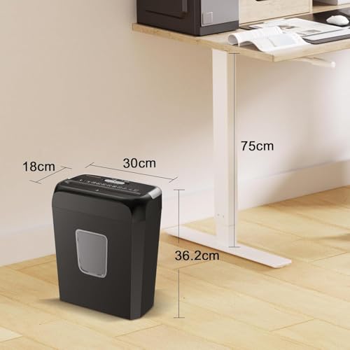 Bonsaii Paper Shredder for Home Use 6 Sheet Crosscut Paper Credit Cards Staples and Clips Shredder for Home Office Use Portable Handle Design 3.4 Gal Wastebasket (C237-B Upgrade Version)