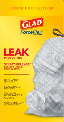 Glad ForceFlex Tall Kitchen Drawstring Trash Bags 13 Gal 100 Ct (Package May Vary)