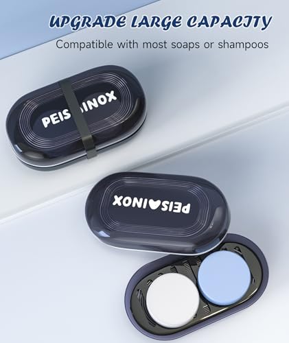 Doter Leakproof Travel Soap Dish with Lid - Draining Soap Bar Holder - Travel Soap Container - Portable Soap Case for Traveling - Black XZH-01