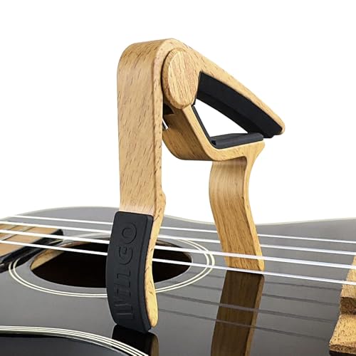 WINGO Guitar Capo for Acoustic and Electric Guitar with 5 Picks Burlywood