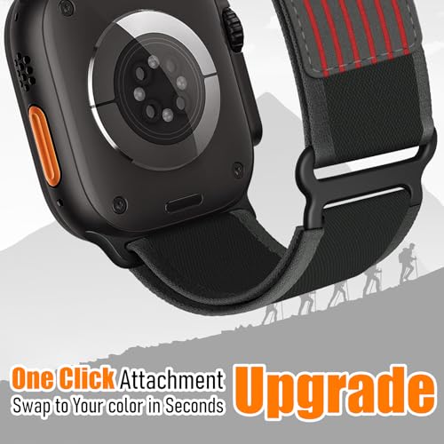 Trail Loop Nylon Band - Compatible with Apple Watch Ultra 2 Band 49mm 46mm 45mm 44mm 42mm 41mm 40mm 38mm Men Women Rugged Braided Elastic Weave Sport Strap for iWatch Ultra Series 10/9/8/7/6/SE/5/4/3