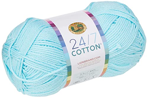 Lion Brand 24/7 Cotton Yarn-Aqua: Soft, Durable & Versatile