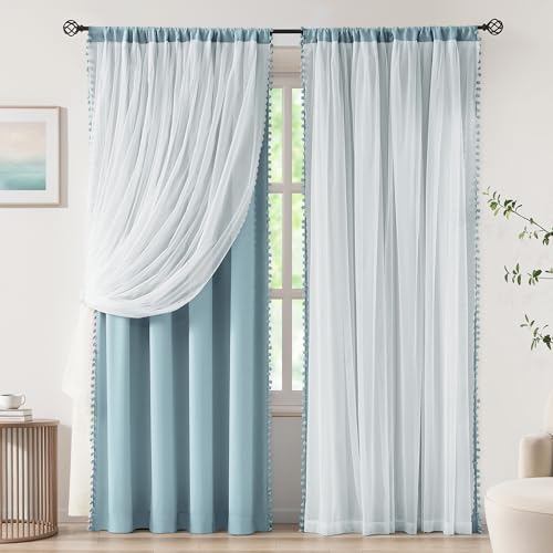 Treatmentex Pom Pom Blackout Curtains: Block 80% Light & Heat