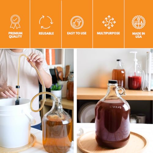 4 Glass Water Bottle Includes 38 mm Polyseal Cap 1 gal Capacity (Pack of 4)