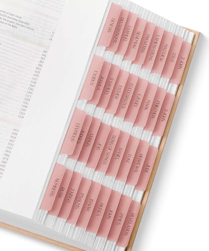 Mr. Pen- Bible Tabs 75 Tabs Transparent Pink Laminated Bible Tabs for Women and Men Bible Tabs for Study Bible Index Tabs Bible Labels Tabs Mr Pen Bible Tabs for Women Study Bible