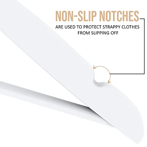 Utopia Home Premium Wooden Hangers 20 Pack - Durable & Slim Coat Hanger - Suit Hangers with 360-Degree Rotatable Hook - Wood Hangers with Shoulder Grooves (White Color)