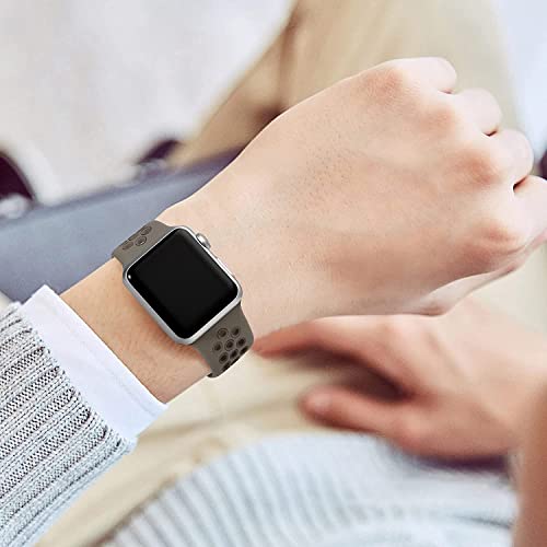 Lerobo Sport Band Compatible with Apple Watch Band Series 9 8 7 41mm 40mm 38mm Series 10 42mm for Women Men Soft Silicone Bands Compatible for Apple Watch SE iWatch Series 6 5 4 3 2 1 Ultra 2 S/M