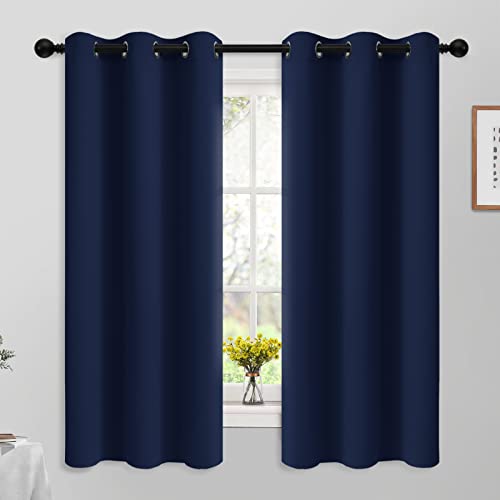 Yakamok Blackout Curtains: 63 Inch Navy Blue Thermal Insulated