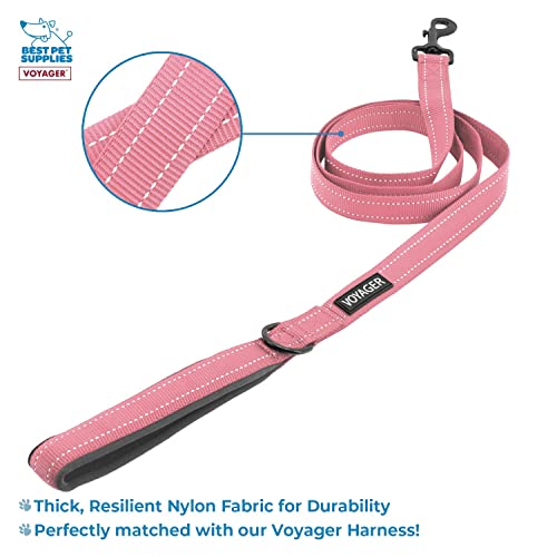 Best Pet Supplies Voyager Adjustable Dog Harness Leash Set with Reflective Stripes for Walking Heavy-Duty Full Body No Pull Vest with Leash D-Ring Breathable All-Weather - Harness (Pink) S