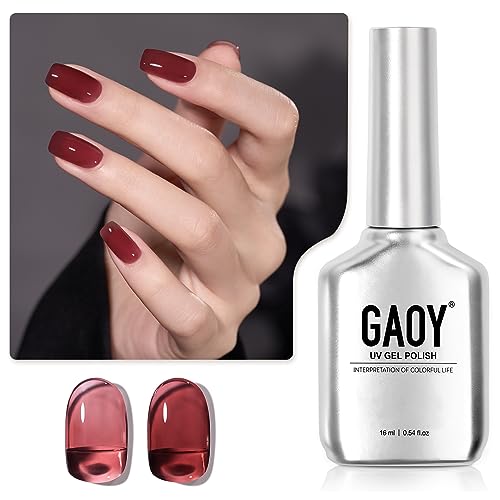 GAOY Jelly Nude Gel Nail Polish 16ml Sheer Translucent Soak Off Gel Polish UV Light Cure for Nail Art DIY 1627 Splendor
