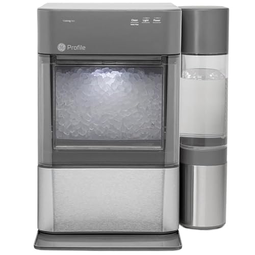 GE Profile Opal 2.0 XL with 1 Gallon Tank Chewable Crunchable Countertop Nugget Ice Maker Scoop Included 38 lbs in 24 Hours Pellet Ice Machine with WiFi & Smart Connected Stainless Steel