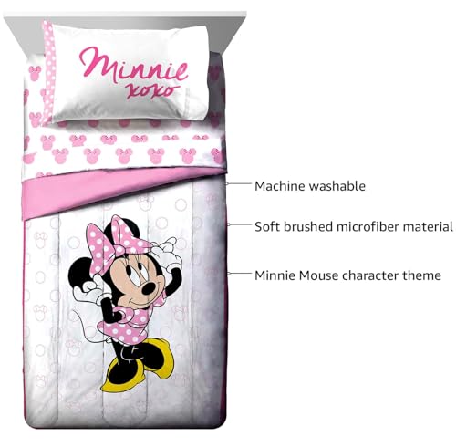 Jay Franco Disney Minnie Mouse XOXO Bed Set - Soft & Fade Resistant