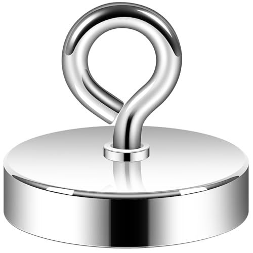 Neosmuk Fishing Magnet 550 lb Pull Strong Magnets Heavy Duty Big Rare Earth Magnet 2.5” Large Magnet for Remover Super Neodymium High Power Magnet with Handle for Tag Shop Lifting and Pick up