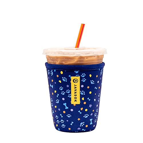 Sok It Java Sok Iced Coffee & Cold Soda Insulated Neoprene Cup Sleeve (Paws and Bones Medium: 22-28oz)