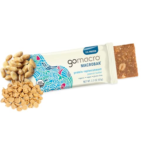 GoMacro - Organic MacroBar Protein Replenishment Bars Box Peanut Butter - 12 Bars