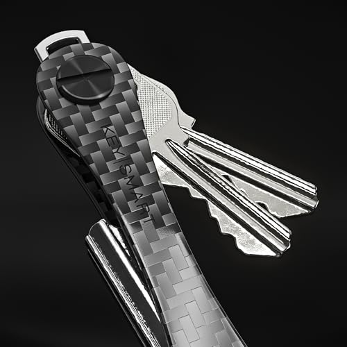 KEYSMART Key Holder for Keychain Key Ring - Compact Key Organizer Key Chain Key Case Minimalist Pocket-Sized EDC Keychain Loop Piece for Car Fobs Expandable (up to 14 Keys Carbon Fiber 3k)