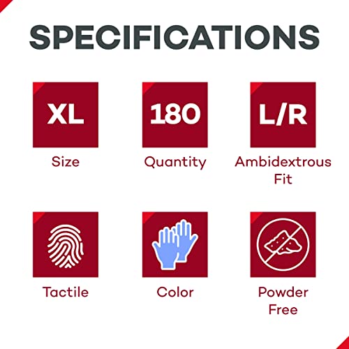 Nitrile Exam Gloves Latex-Free Extra Large 180ct