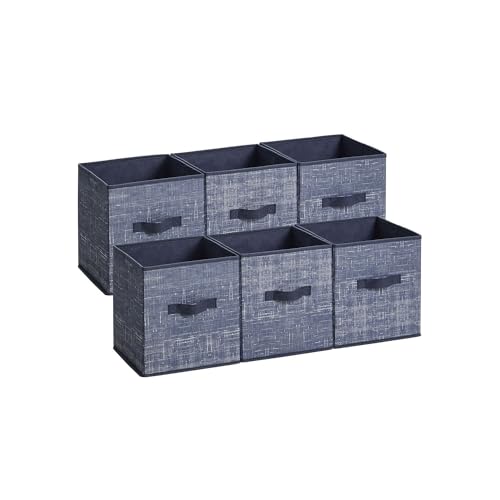 SONGMICS Set of 6 Non-Woven Fabric Bins with Double Handles