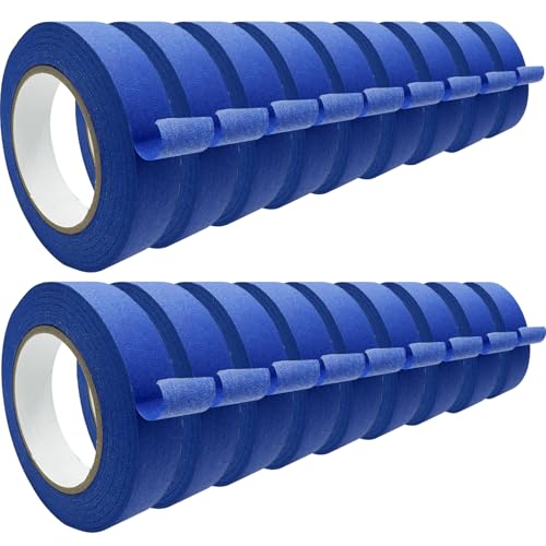Premium Blue Tapes Painters Tape Masking Tape (0.94 Inch Wide x 60.1 Yards) 18 Rolls Medium Adhesion Edge-Lock Multi-Surface Painter's Paper Tape for Walls Painting Supplies Packing Labeling