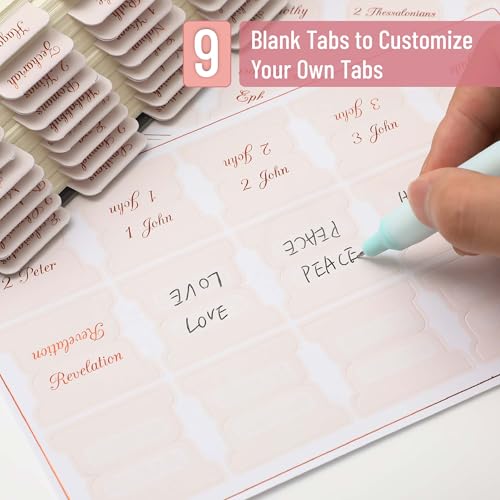 Mr. Pen- Bible Tabs 75 Tabs Soft Blush Bronze Foil Embossed Lettering Laminated Bible Tabs for Women and Men Bible Tabs for Study Bible Index Tabs Bible Book Tabs Bible Labels Tabs