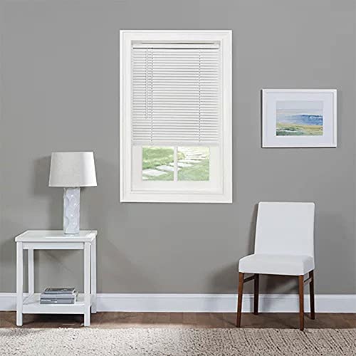 Cordless Light Filtering Mini Blinds 1" Pearl White