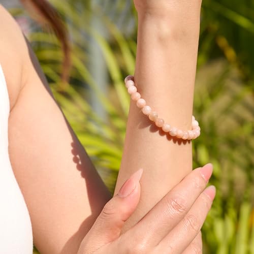 Sunstone - Joy & Vitality - Beaded Bracelets for Women Handmade 6mm Semi Precious Natural Stone Stretch Elastic Jewelry Yoga Protection Gifts