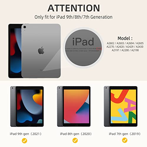Akkerds Case Compatible with iPad 10.2 Inch 2021/2020/2019 for iPad 9th/8th/7th Generation Case with Pencil Holder Protective Case with Soft TPU Back Auto Sleep/Wake Cover CamouflageBlue