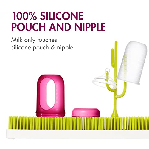 Boon NURSH Silicone Pouch Bottle 8oz 3pk - Pink Multi