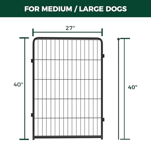 FXW Homeplus Indoor Dog Playpen - Stress-Free and Safe Play 40 Inch 4 Panels for Medium and Large Dogs Black│Patented