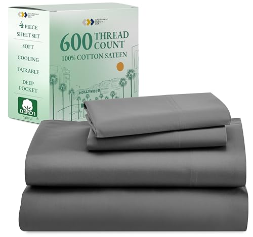 California Design Den 600 Thread Count Sheets for Queen Size Bed