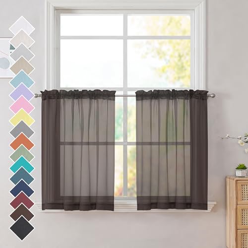 OVZME Sheer Tier Curtains: 63% Off Light Filtering Farmhouse Panels