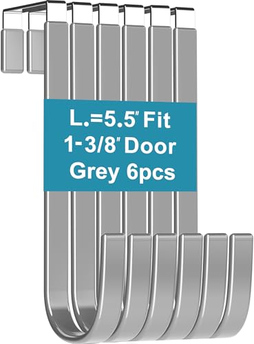 Mars-Rock Over Door Hooks: 6pcs 5.5" Grey, 73% Off