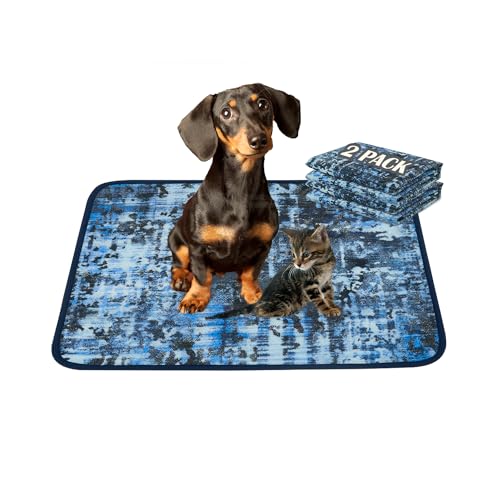 Qeils Washable Pee Pads for Dogs 2 Pack Reusable Puppy Pads 18\"x24\" Super Absorbent Leakproof Dog Training Pads Non-Slip Potty Pads for Floor Crate Couch Whelping Pads Litter Mat Puppy Supplies