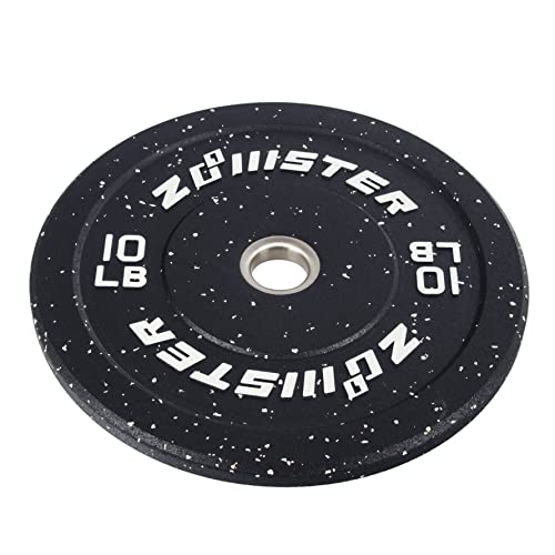 Zoomster 260LB Bumper Plate High Bounce Bumper Weight Plate with Steel Insert Strength Training Weight Lifting Plate Olympic Weight Plate Black Yellow White Green Blue Red