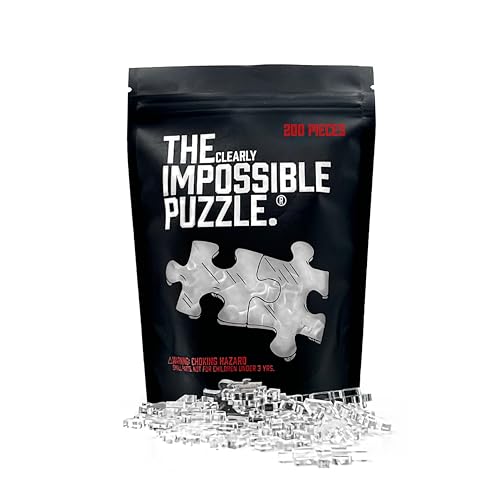 The Clearly Impossible Puzzle ® 100 200 500 1000 Pieces Hard Puzzle for Adults Cool Difficult Puzzles Clear Hardest Puzzle - Difficult Funny Puzzle for Adults (200)