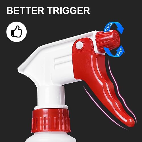 Uineko Plastic Spray Bottle (4 Pack 16 Oz All-Purpose) Heavy Duty Spraying Bottles Leak Proof Mist Empty Water Bottle for Cleaning Solution Planting with Adjustable Nozzle and Measurements