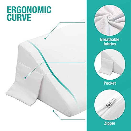 Vekkia King Bed Wedge Pillow/Headboard Pillow Wedge/Mattress Gap Filler Wedge Bed Gap Pillow Close Gap (0-6\") Stop Pillow Falling Down-Gray 75in Long